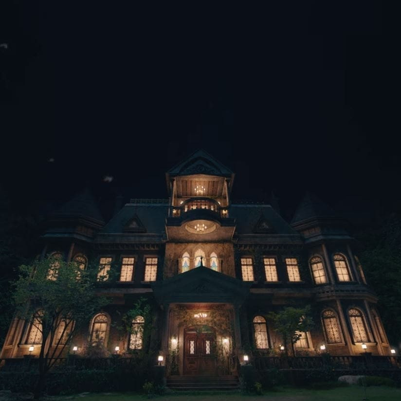 《雖然是精神病但沒關係》超狂佈景1：文英家內部是佈景，外部是特效合成