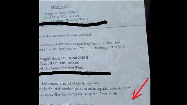 Undangan Nikah Anak Zaman Now Perhatikan Catatan Di