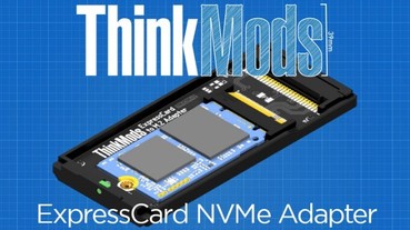 ThinkMod ExpressCard NVMe 轉接卡讓舊筆電加裝 NVMe SSD 成真！