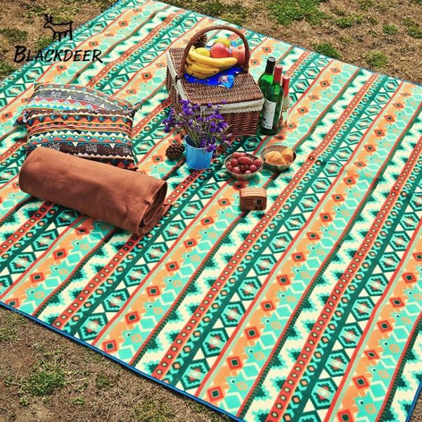 黑鹿野餐墊防潮墊戶外便攜折疊兒童爬行墊游草坪坐墊草地墊防水 蘑菇街小屋