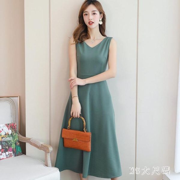 長洋裝 夏季新款很仙小眾無袖連身裙女裝韓版時尚打底裙 EY6570 『MG大尺碼』