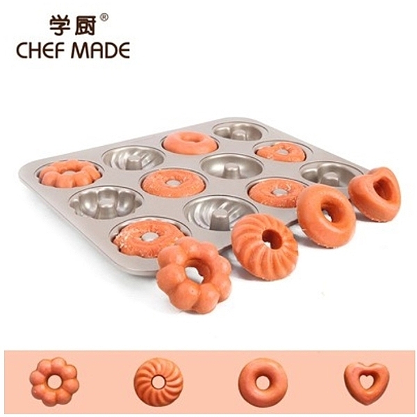 Chefmade 學廚 12連4種不沾甜甜圈模