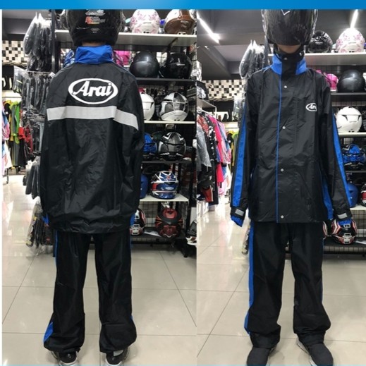 ARAI K5 K-5 黑藍 套裝雨衣 時尚簡易風雨衣 透氣式兩件式雨衣 100% 台灣製造 (佐海)《裕翔》
