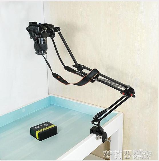 俯拍支架單反相機架攝像頭監控架子攝影獨腳架桌面床頭投影架