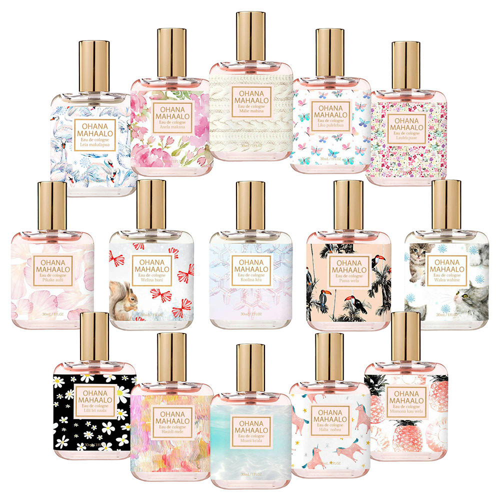 - Eau de Cologne: Eau de cologne簡稱古龍水，又稱科隆香水，是一種含有2-3%香精濃度的輕淡香水，為目前日本最風行之香氛產品。由於香精濃度較低，特別適合炎熱溫暖氣候之地，