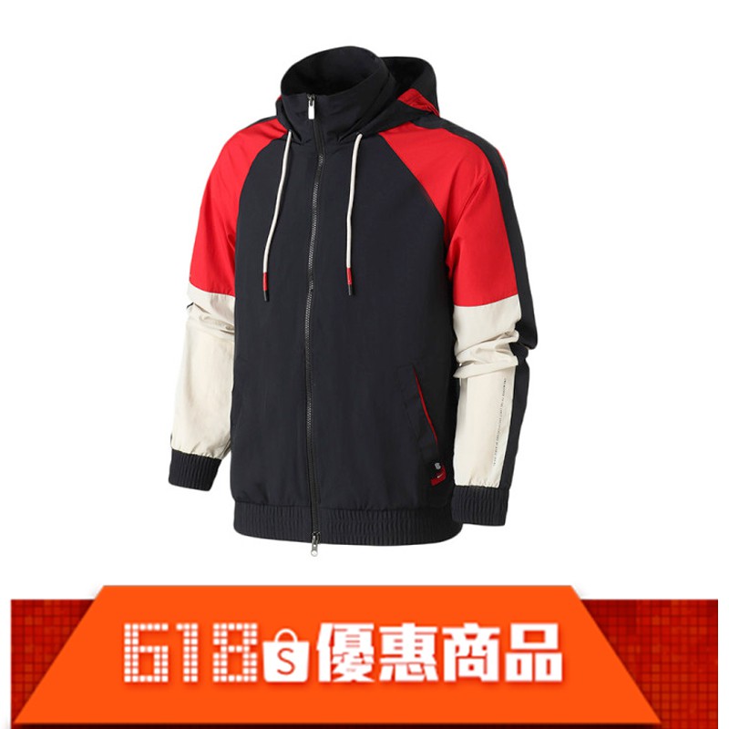 NIKE KYRIE KI 黑紅白 拼接 復古 風衣 連帽 外套 AJ3458-010《CLASSICK》