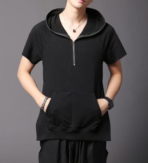 FINDSENSE MD 韓國 潮 男 街頭 夜店 髮型師 暗黑 連帽拉鏈 口袋