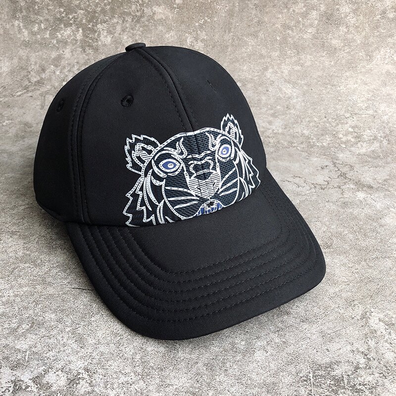 美國百分百【全新真品】Kenzo 帽子 棒球帽 球帽 老帽 配件 高田賢三 法國精品 經典虎頭 印圖 黑色 AY69