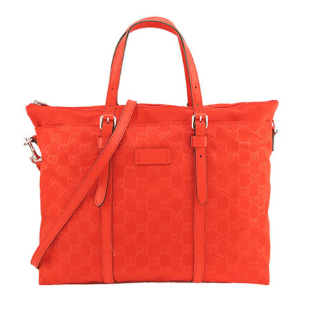 GUCCI 尼龍假兩層造型兩用包(小/橘)