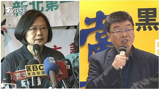 總統蔡英文(左)、新黨不分區立委候選人邱毅(右)。圖／TVBS資料照