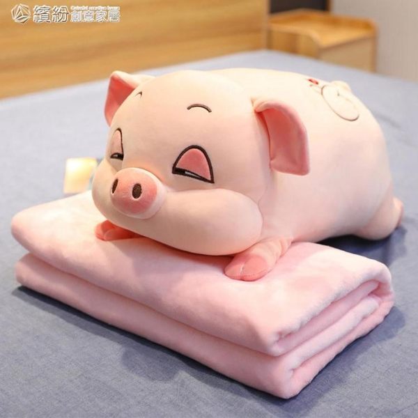 靠枕-可愛豬倉鼠抱枕被子兩用辦公室午睡毯靠枕床頭睡覺夾腿抱枕長條枕 繽紛創意家具YXS