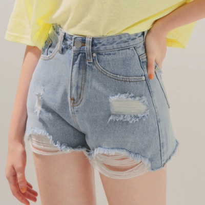 附口帶 附拉鍊 側開衩設計 褲口刷破設計