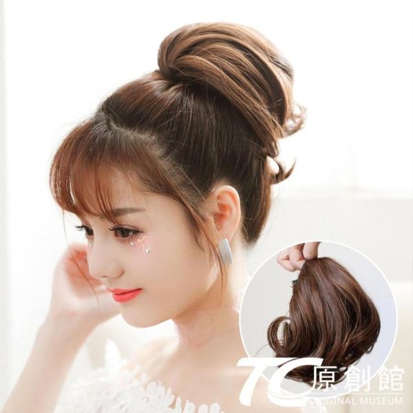 盤髮器 假丸子頭發女盤發器赫本發飾發包蓬松自然頭飾花苞頭花假發圈發髻