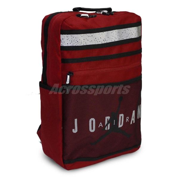 Nike 後背包 Jordan Airness 背包 紅 黑 喬丹 飛人 反光 書包【PUMP306】 9A0185-R78