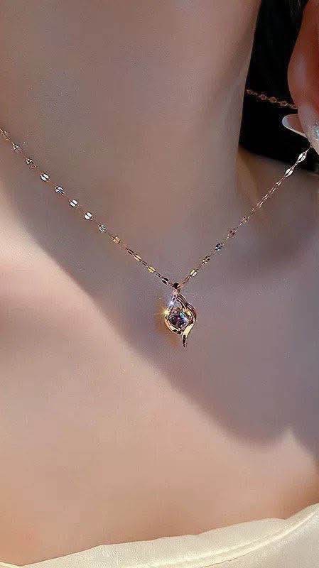 🟥💜 (U87) Aura Jewelry - สร้อยคอจี้พลอยม่วง