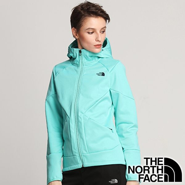 【美國 The North Face】女 連帽刷毛外套 『薄荷藍』NF0A3L9F 連帽外套 防潑水 輕量旅行 登山 戶外