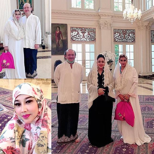 Rika Callebaut bersama suami dan kakak ipar, Titiek Soeharto