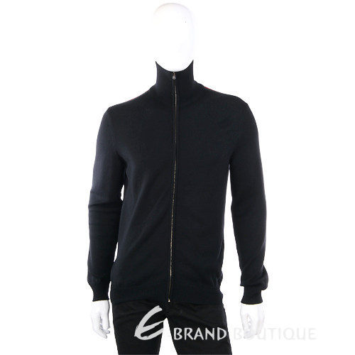 GUCCI 經典織紋飾針織拉鍊外套(黑色) 1240402-01