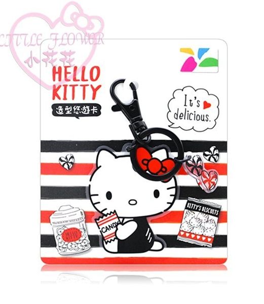 ♥小花花日本精品♥Hello kitty凱蒂貓簡約造型悠遊卡- 造型悠遊卡鑰匙圈可掛搭捷運必備