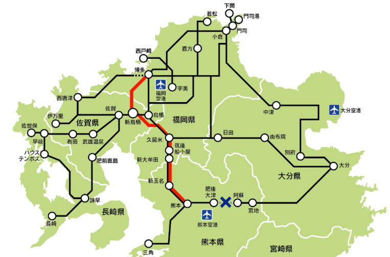 周遊券可以搭乘的範圍包含了熊本在內的五個縣市