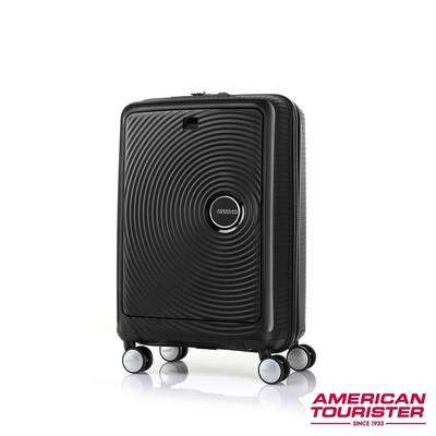 AMERICAN TOURISTER 美國旅行者 20吋Curio前開式立體唱盤PP硬殼TSA登機箱(黑)