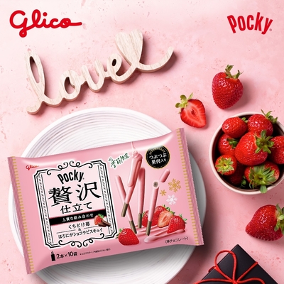 【Glico 格力高】Pocky 奢華草莓可可棒 100.3g