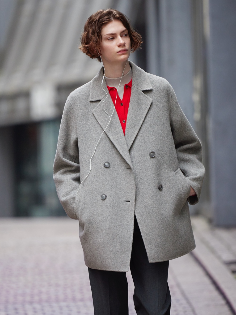 uniqlo 女裝 精紡美麗諾羅紋POLO開襟外套(長袖)