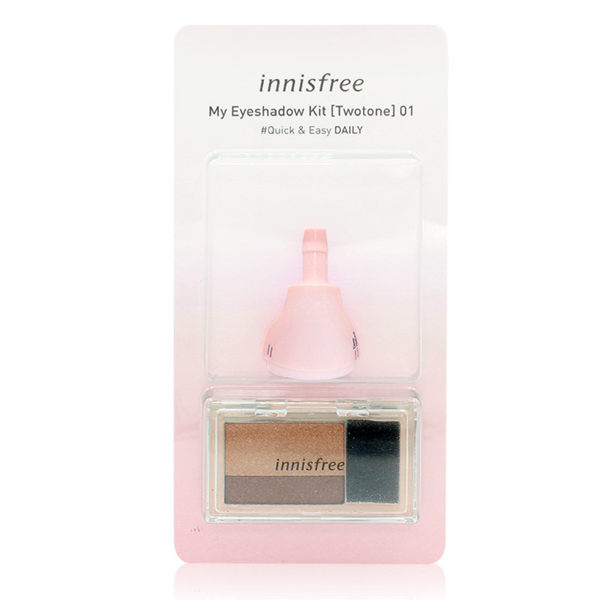 韓國 innisfree 雙色漸層眼影盤(附海綿刷頭) 01肉桂麵包+S海綿刷頭◆86小舖 ◆