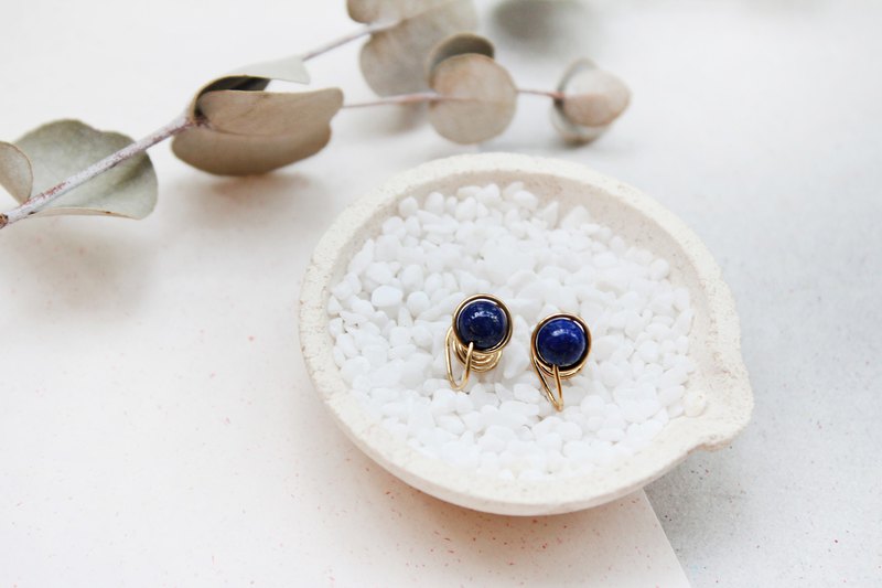 Lapis Lazuli耳夾/耳針 | 經典青金石耳環