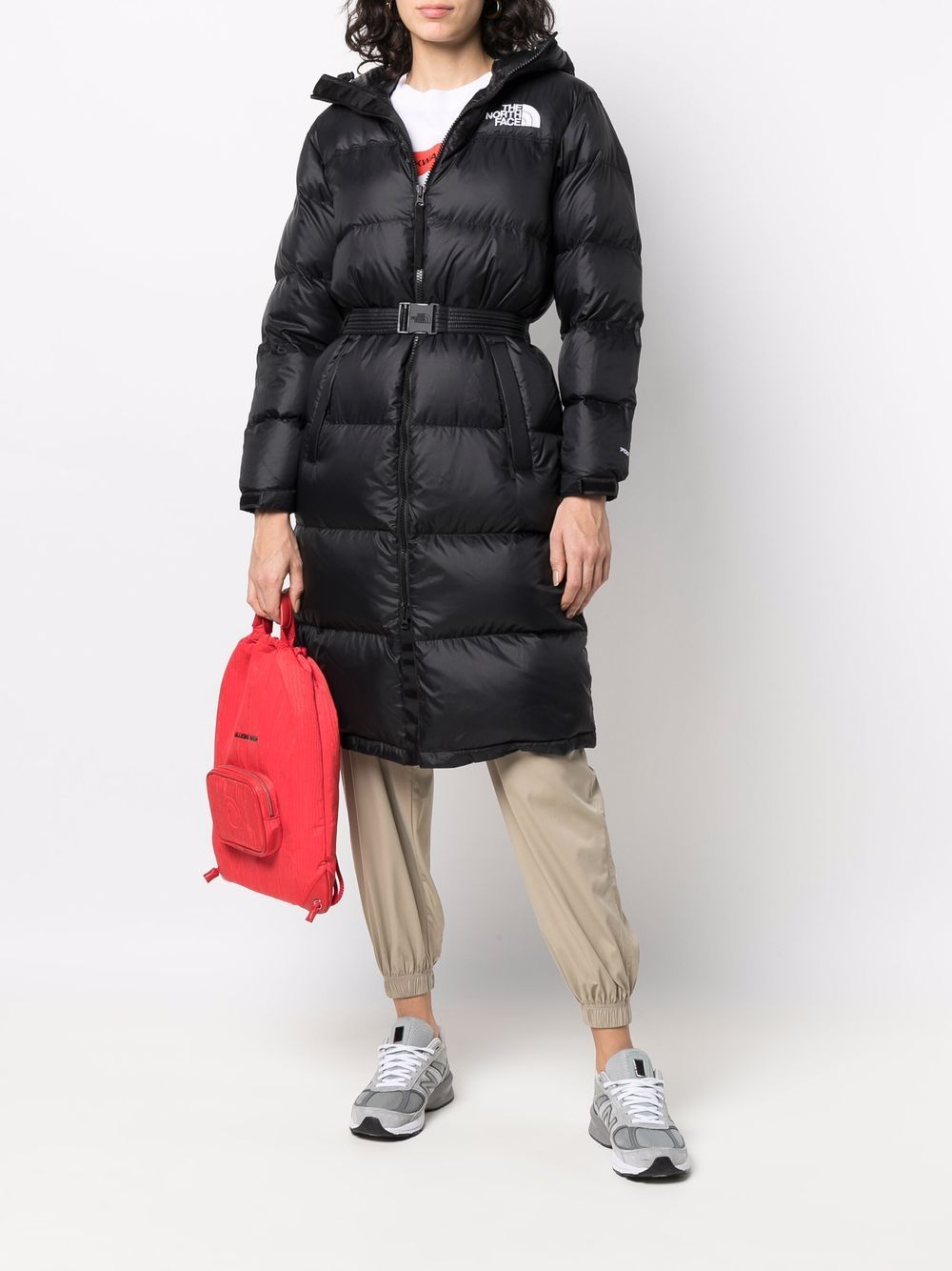 The North Face Nuptse belted padded coat