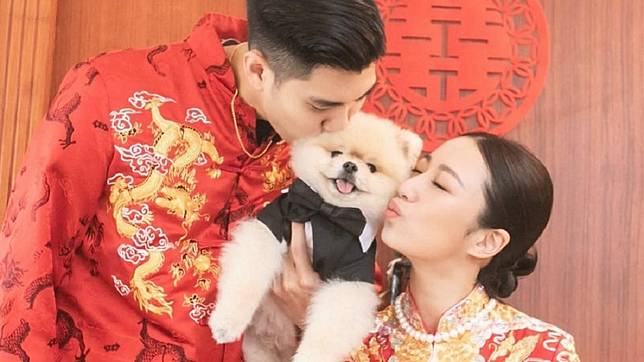 毛加恩(左)與羅雯(右)29日舉行結婚典禮。圖／翻攝自Tiffany Lo 羅雯Facebook
