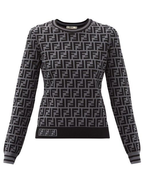 Fendi - Fendi draws on archival house codes to create this grey sweater, which is adorned with an FF