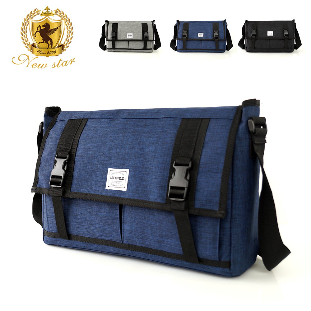 #側背包 #斜背包 #全新 #現貨 #防水 #大容量 #ShopeeMen #蝦皮男人館 #中性包款 #男用包款 #郵差包 #A4 極簡大容量首選，質感防水尼龍雙口袋收納位，可入A4及14吋以下筆電!