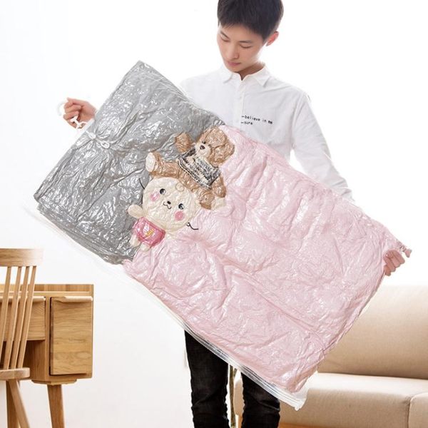 掛式透明羽絨服壓縮袋抽空氣真空袋小號裝衣服衣物的收納袋