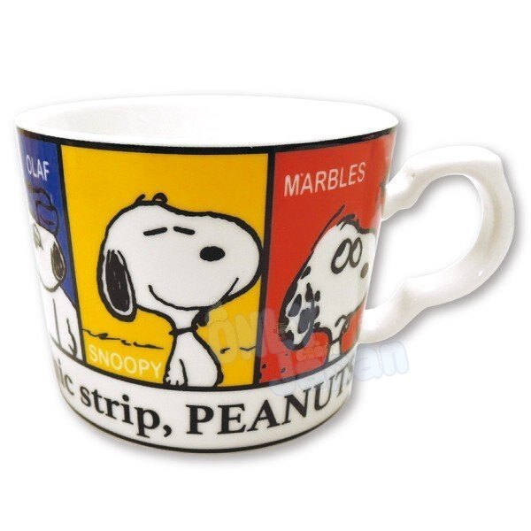 【真愛日本】史努比snoopy 史奴比 馬克杯 水杯 杯子 單耳杯 杯子 交換禮物 4994209124123 陶瓷馬克杯-SN六格兄弟