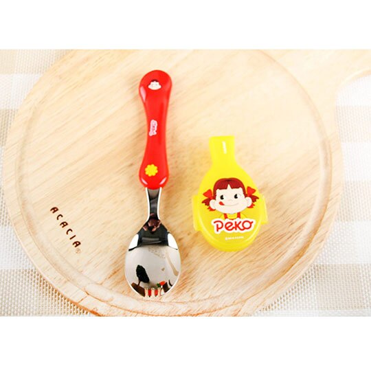 〔小禮堂〕不二家PEKO 造型不鏽鋼湯匙附收納蓋《紅黃.大臉》環保餐具.兒童餐具。居家,家具與寢飾人氣店家小禮堂－樂天旗艦店的❤超商取貨區❤有最棒的商品。快到日本NO.1的Rakuten樂天市場的安全