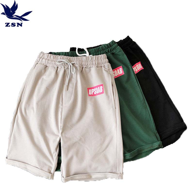 夏季潮流素面字母印花休閒短褲 港風大碼五分褲 學生文藝短褲 小清新運動短褲 寬鬆直筒褲 熱褲 百搭透氣哈倫褲 膝上短褲