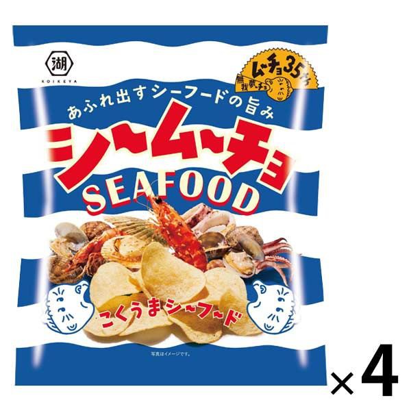 湖池屋 Sea姆久平切洋芋片 超濃海鮮 4袋裝 E2533111984年湖池屋推出「咔辣姆久」是日本第一款勁辣口味的洋芋片為了歡慶35週年的到來推出鮮味滿點的「Sea姆久」蘊含著蝦子、帆立貝、蛤蠣、烏