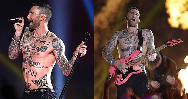 亞當李維性感脫衣秀 魔力紅超級盃中場表演travis Scott 激動跳下舞台玩 人體衝浪 Juksy街星 Line Today