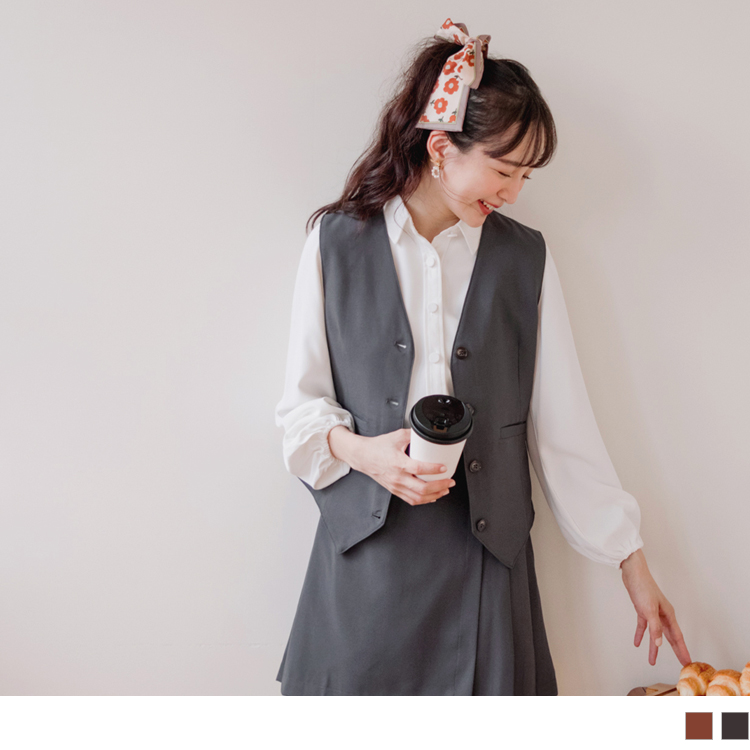 微大人．可調節收腰口袋西裝背心