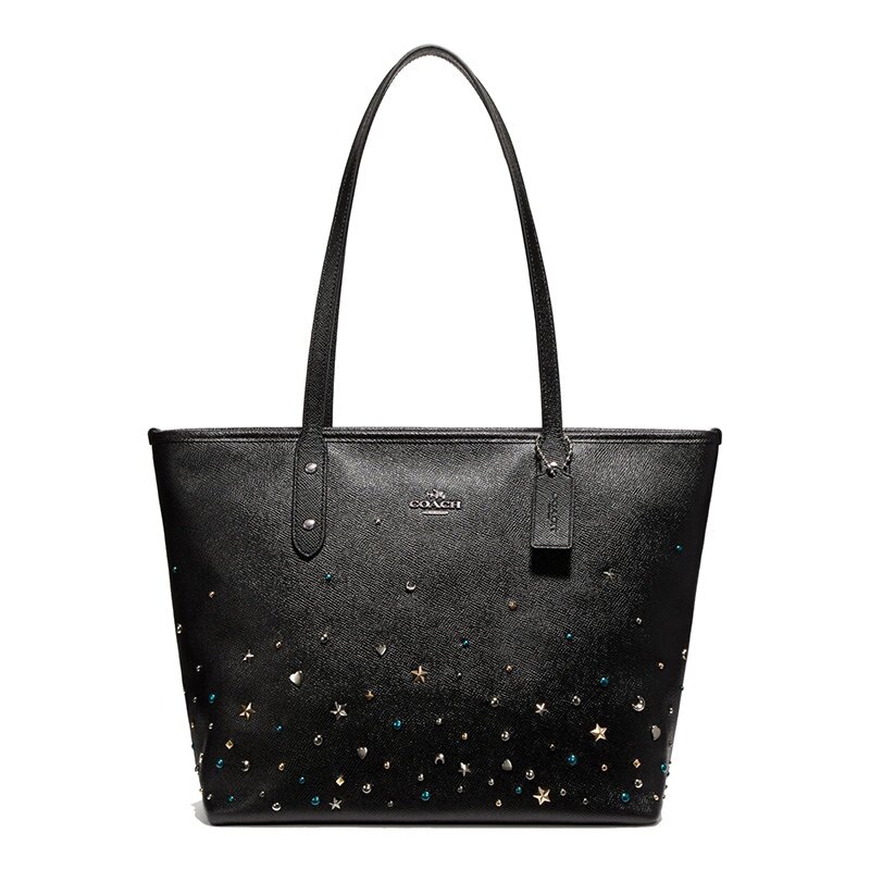 (Smile) COACH F22299 單肩包女印花手提單肩雙面托特包簡約玫瑰購物袋