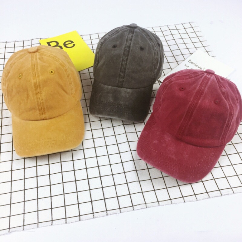 木瓜製品/親子帽兒童帽子純色兒童水洗棉棒球帽牛仔鴨舌帽戶外遮陽帽