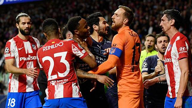 Foto: Melihat Keributan Antar Pemain Pada Laga Atletico Madrid Vs Manchester City di Liga Champions