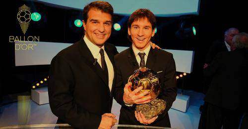 Lionel Messi saat meraih trofi Ballon dOr