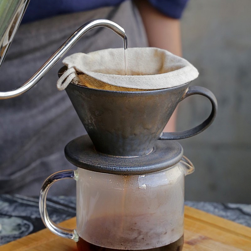 宜龍 黑鐵釉咖啡濾杯