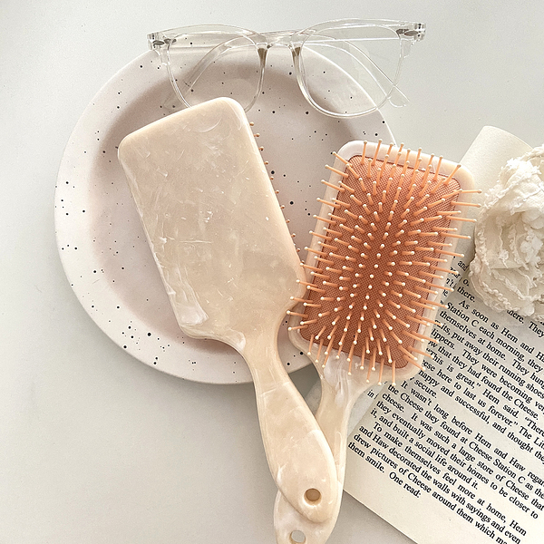 韓風伴手禮大理石紋梳子護理按摩頭皮氣囊美髮梳氣墊梳奶油橘