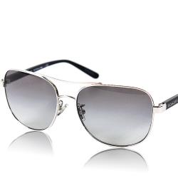 COACH 銀色金屬平框飛行員太陽眼鏡-灰色