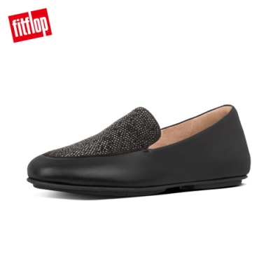 輕量時尚樂福鞋 閃耀水鑽裝飾於鞋面 防滑橡膠鞋底 足弓支撐彈力中底