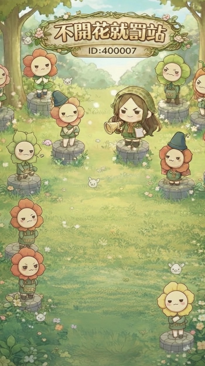 不開花就罰站