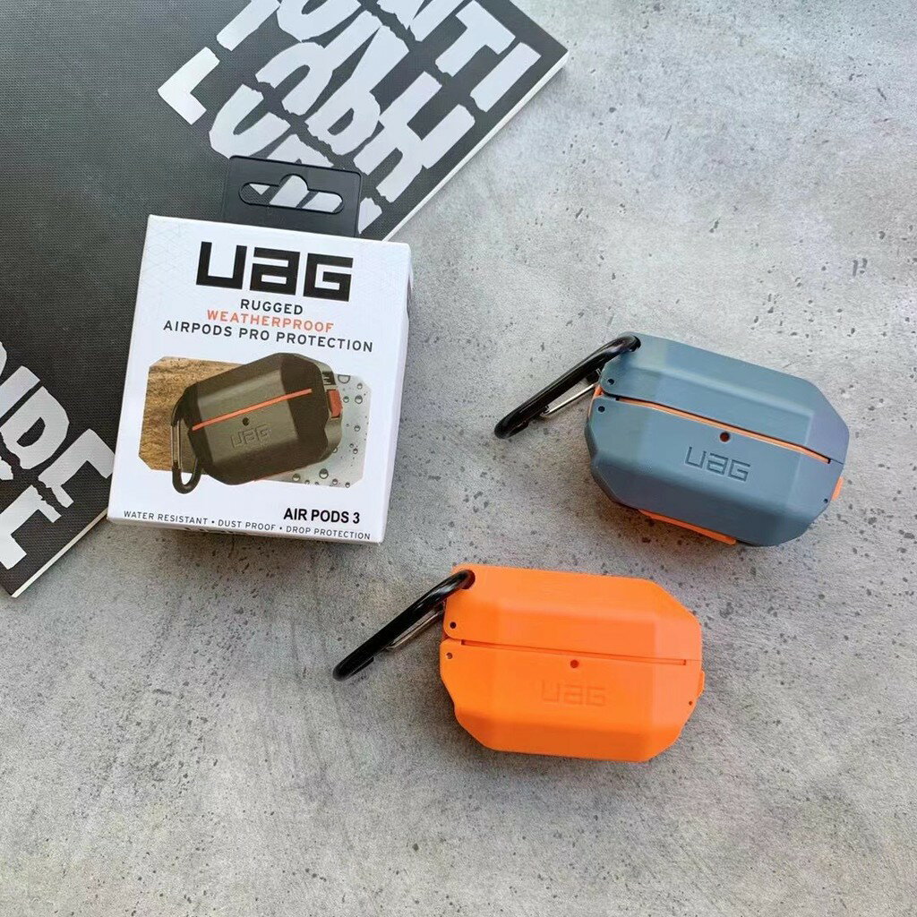 UAG硬殼蘋果AirPods Pro耳機套 AirPods 12代全身防護堅固耐用的防水保護套可拆卸登山扣